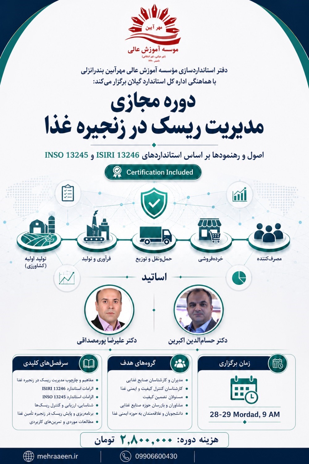 مدیریت ریسک اصول و رهنمودها بر اساس استاندارد ISIRI13246و INSO 13245
